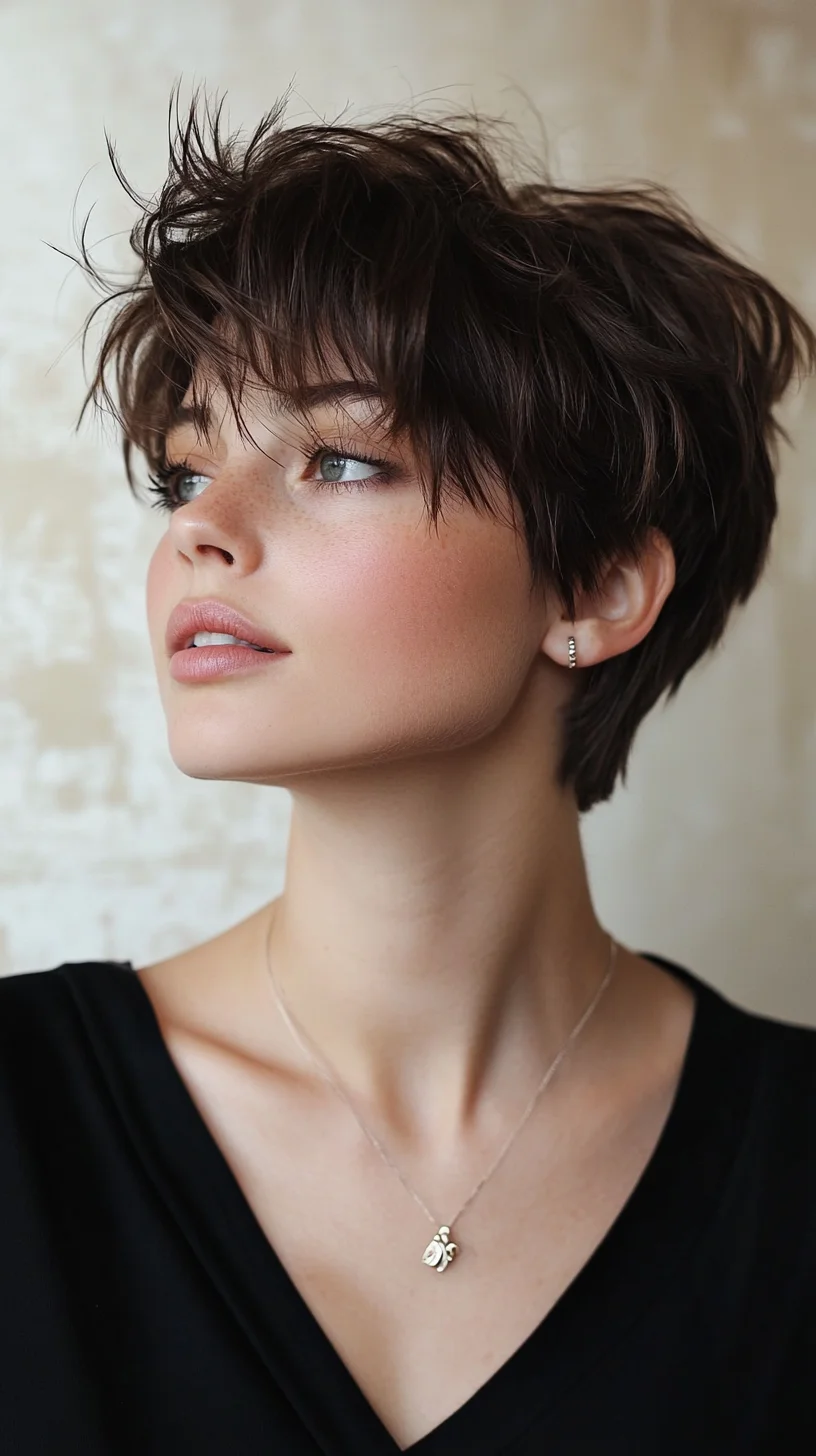 Effortlessly Chic Textured Pixie Cut for a Bold Look