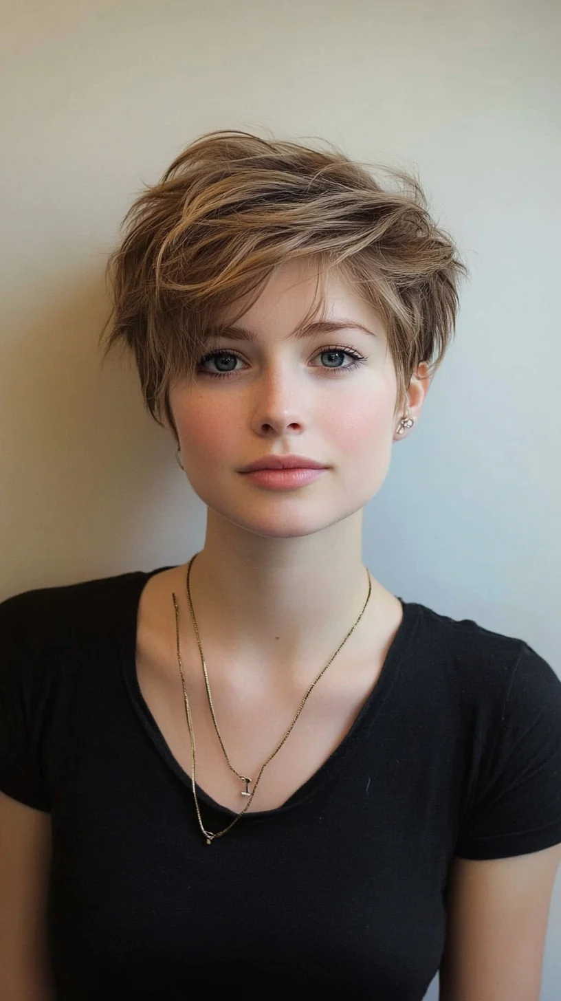 Effortlessly Chic Textured Pixie Cut for a Modern Vibe