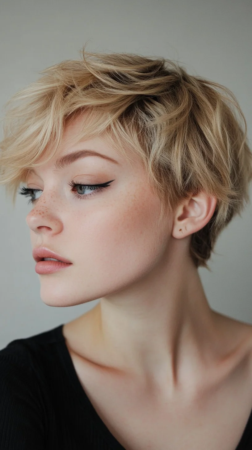 Effortlessly Chic Textured Pixie: The Perfect Blend of Elegance and Edge