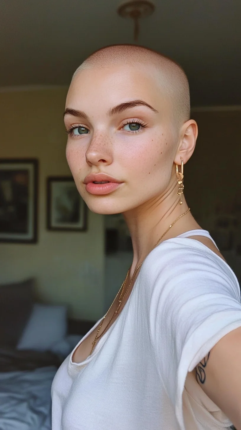 Effortlessly Chic: The Bold Confidence of a Shaved Head