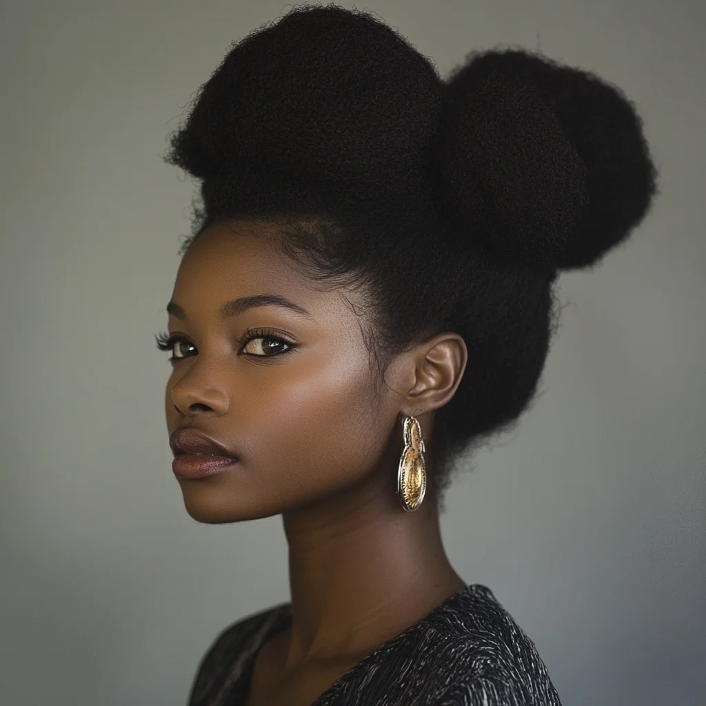 Effortlessly Chic: The Bold Double Bun Hairstyle for a Statement Look