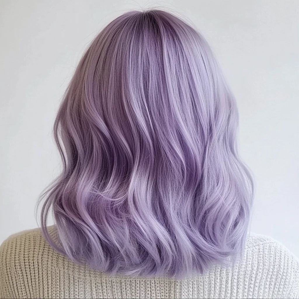 Effortlessly Chic: The Luscious Lavender Wavy Bob for a Modern Twist