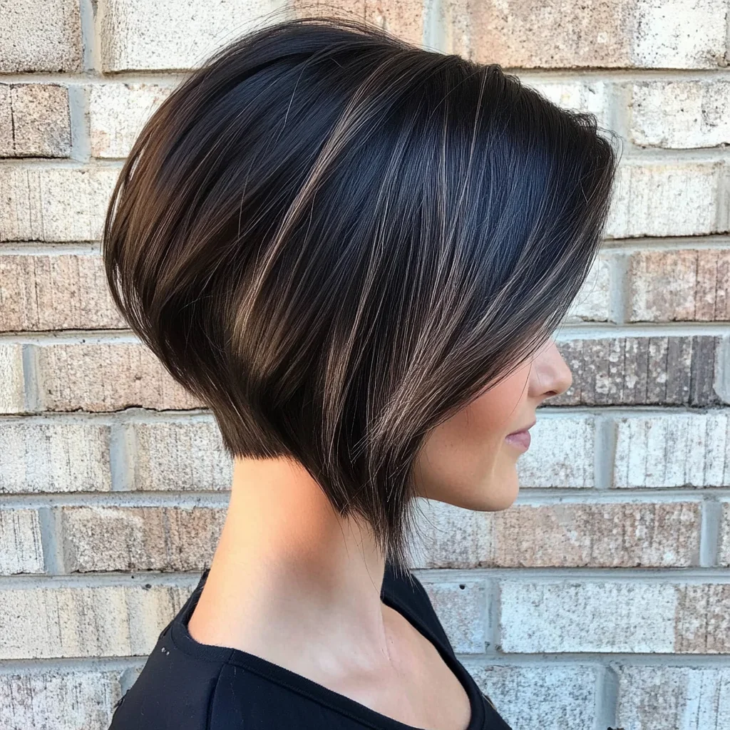 Effortlessly Chic: The Modern Angular Bob with Subtle Highlights