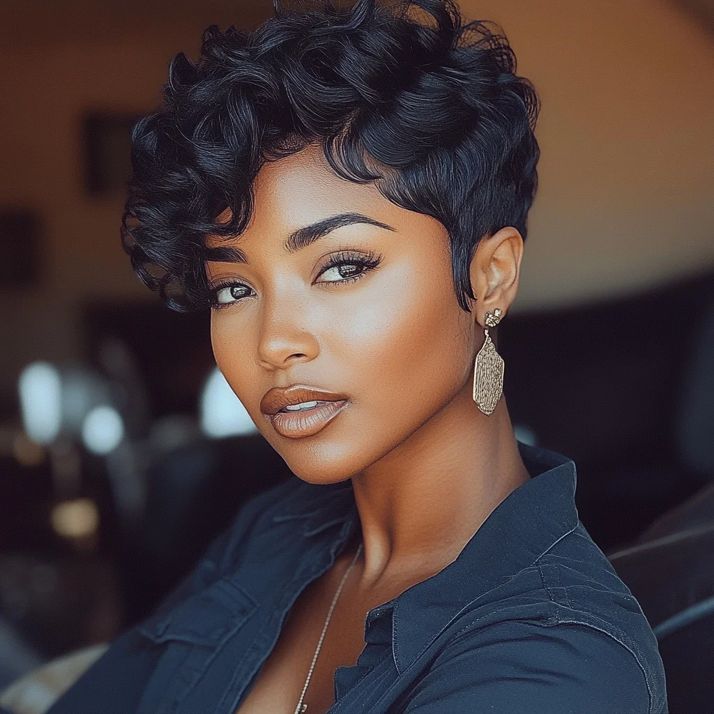 Effortlessly Chic: The Modern Curly Pixie that Defines Elegance