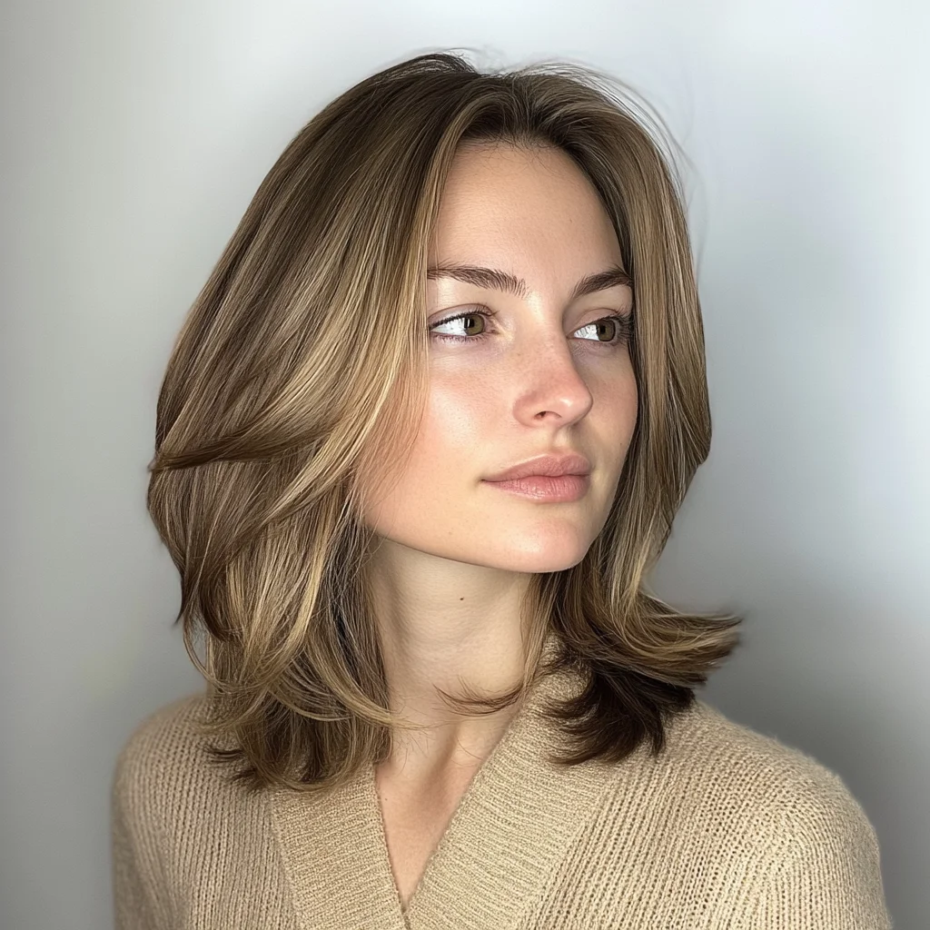 Effortlessly Chic: The Modern Layered Lob with Face-Framing Highlights