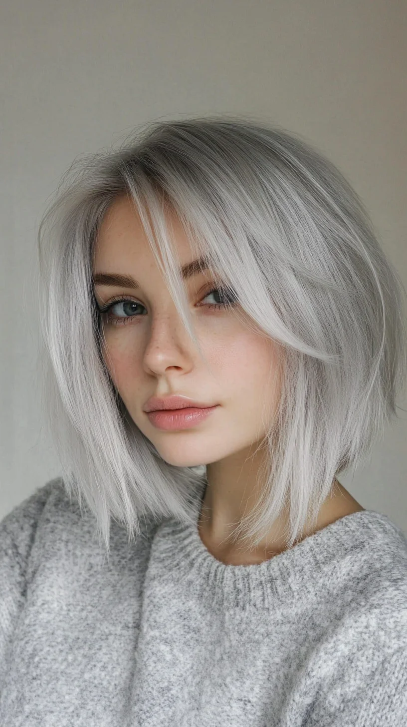 Effortlessly Chic: The Modern Silver Bob for a Bold Statement