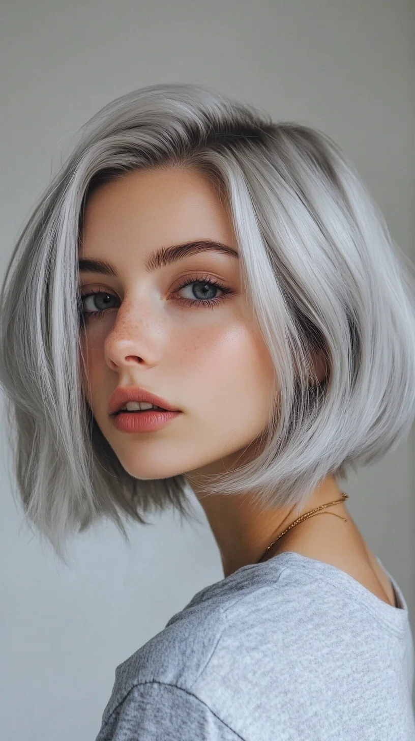 Effortlessly Chic: The Modern Silver Bob That Slays