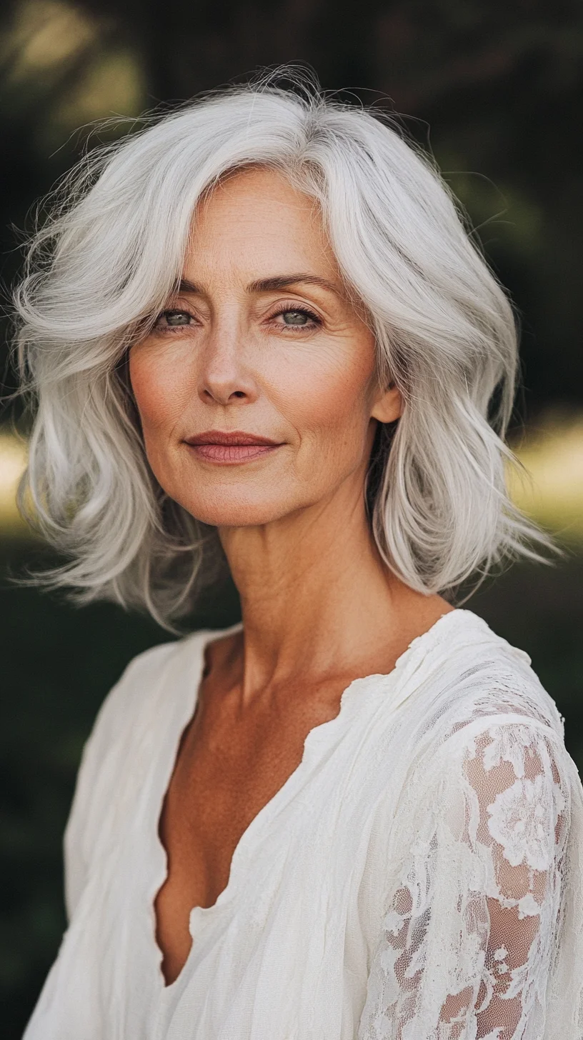 Effortlessly Chic: The Modern Silver Bob with Soft Waves