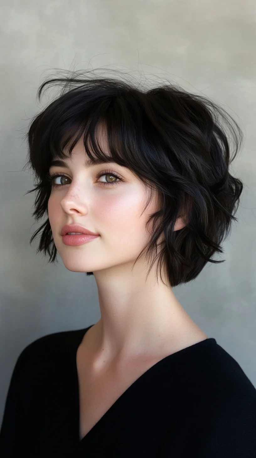 Effortlessly Chic: The Modern Textured Bob with Soft Bangs