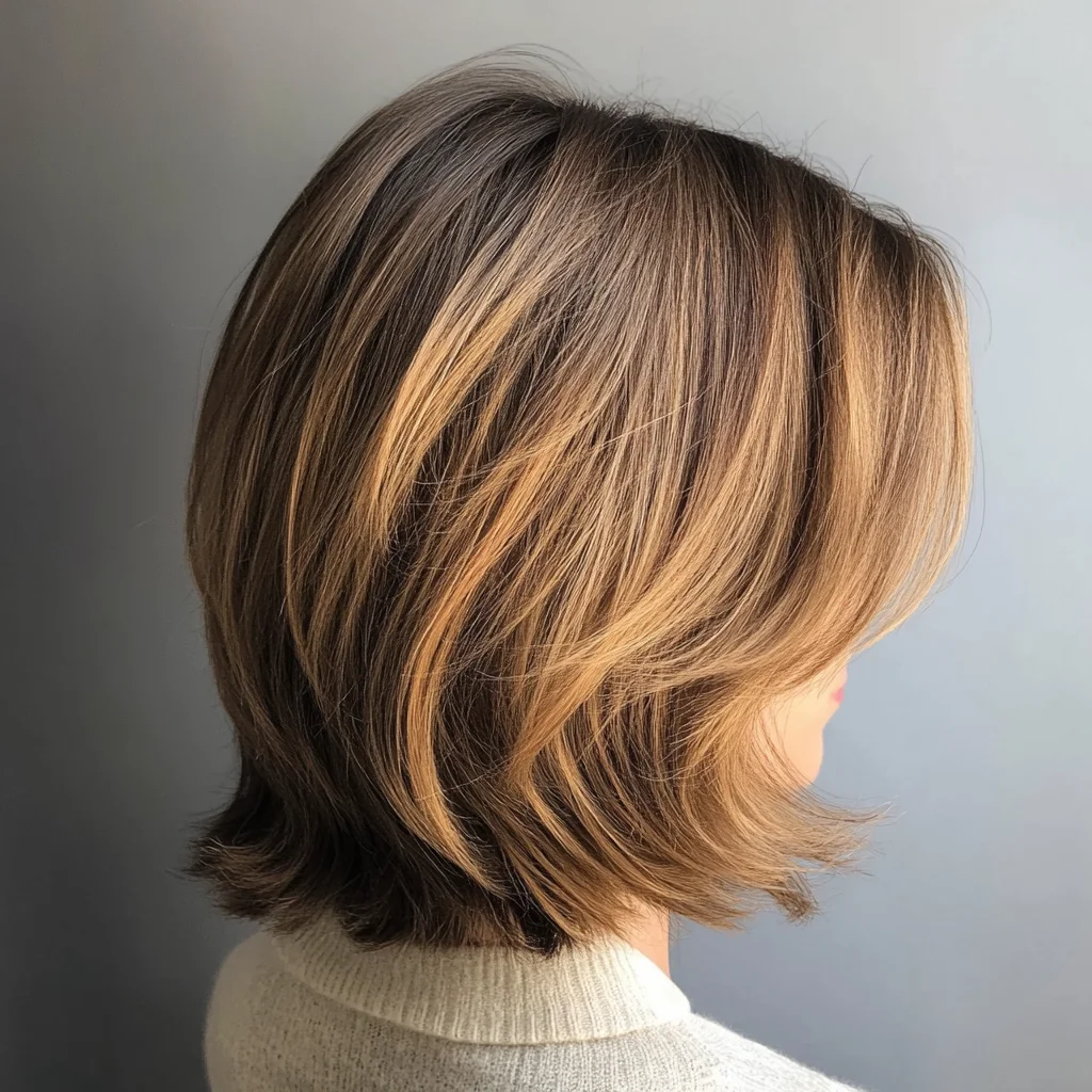 Effortlessly Chic: The Modern Textured Lob with Subtle Highlights