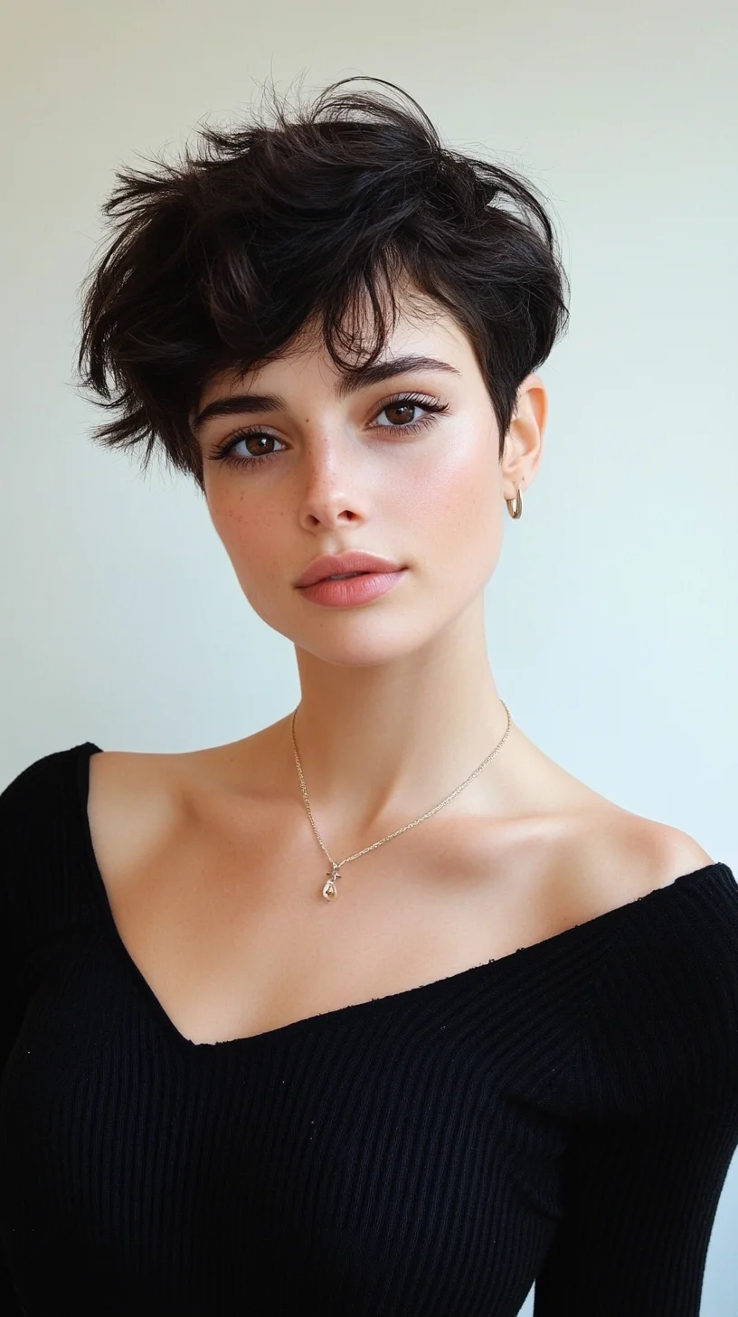 Effortlessly Chic: The Short, Textured Pixie Cut with Soft Waves