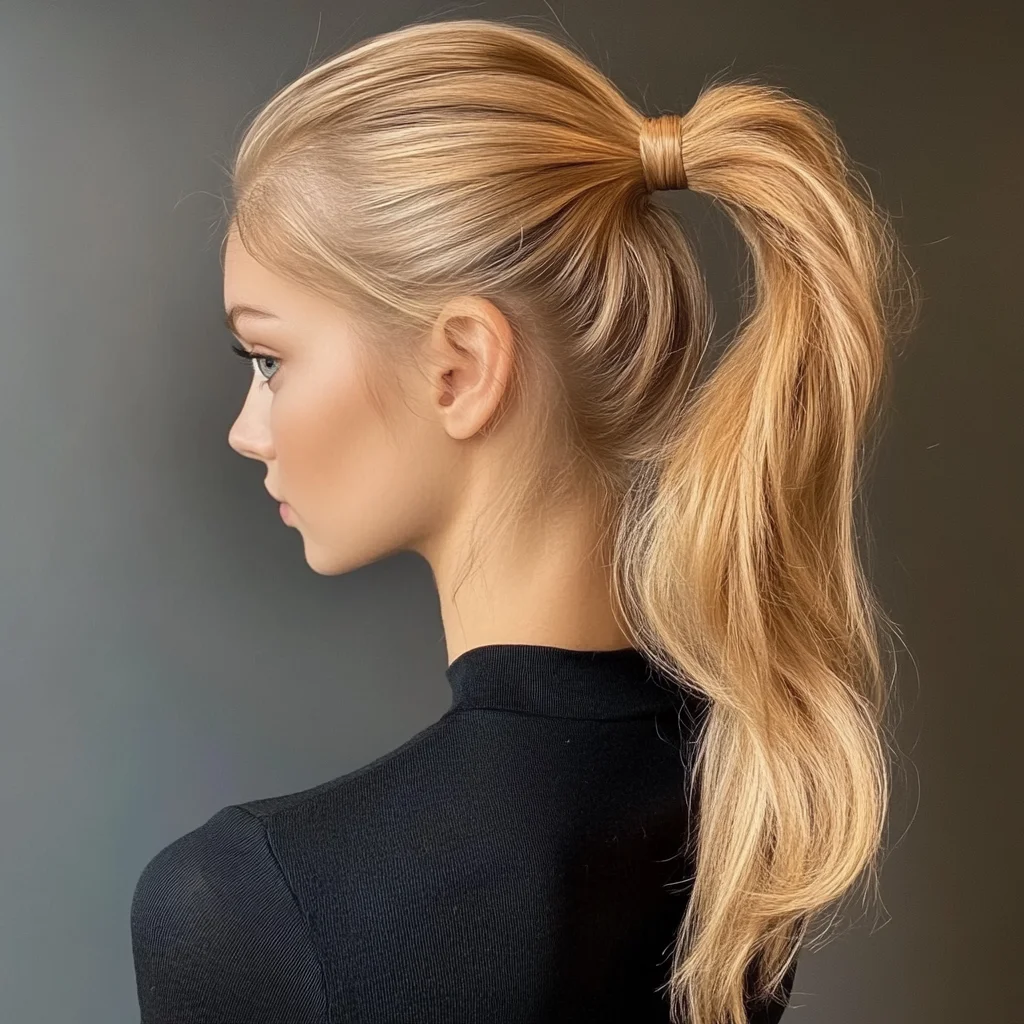 Effortlessly Chic: The Sleek High Ponytail with Soft Waves