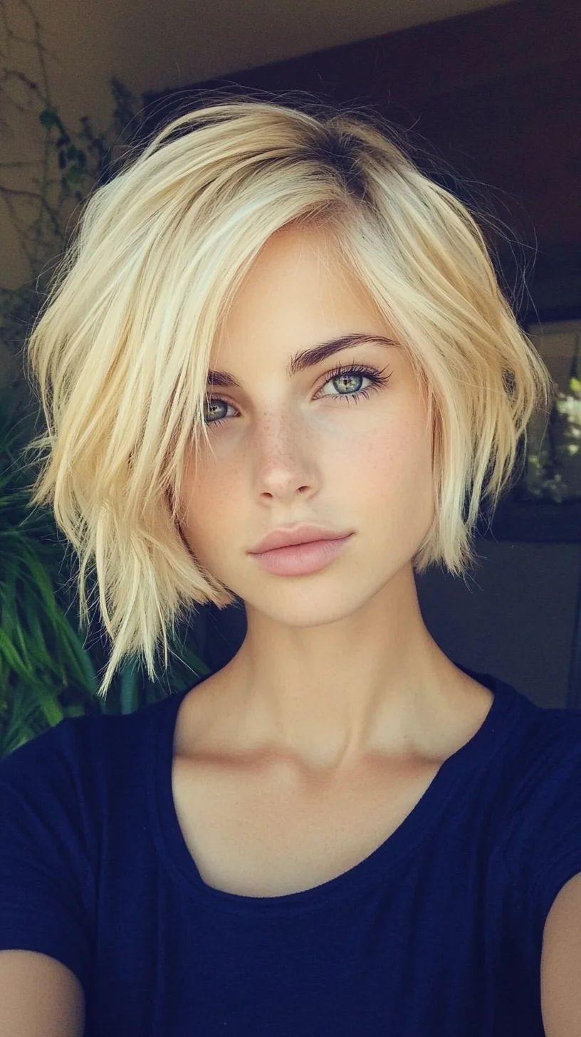 Effortlessly Chic: The Textured Blonde Bob That Shines