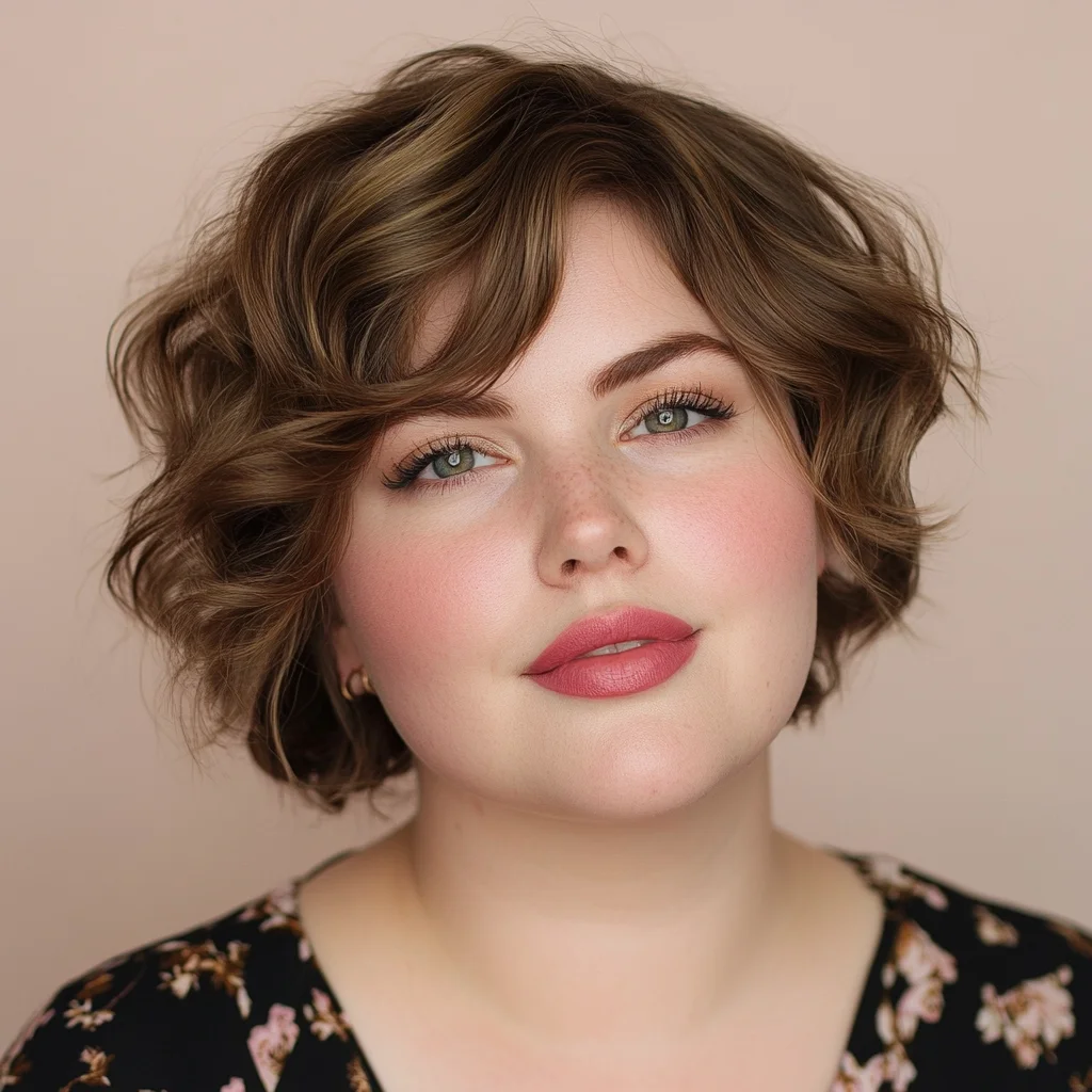 Effortlessly Chic: The Textured Curly Bob for a Playful and Elegant Look