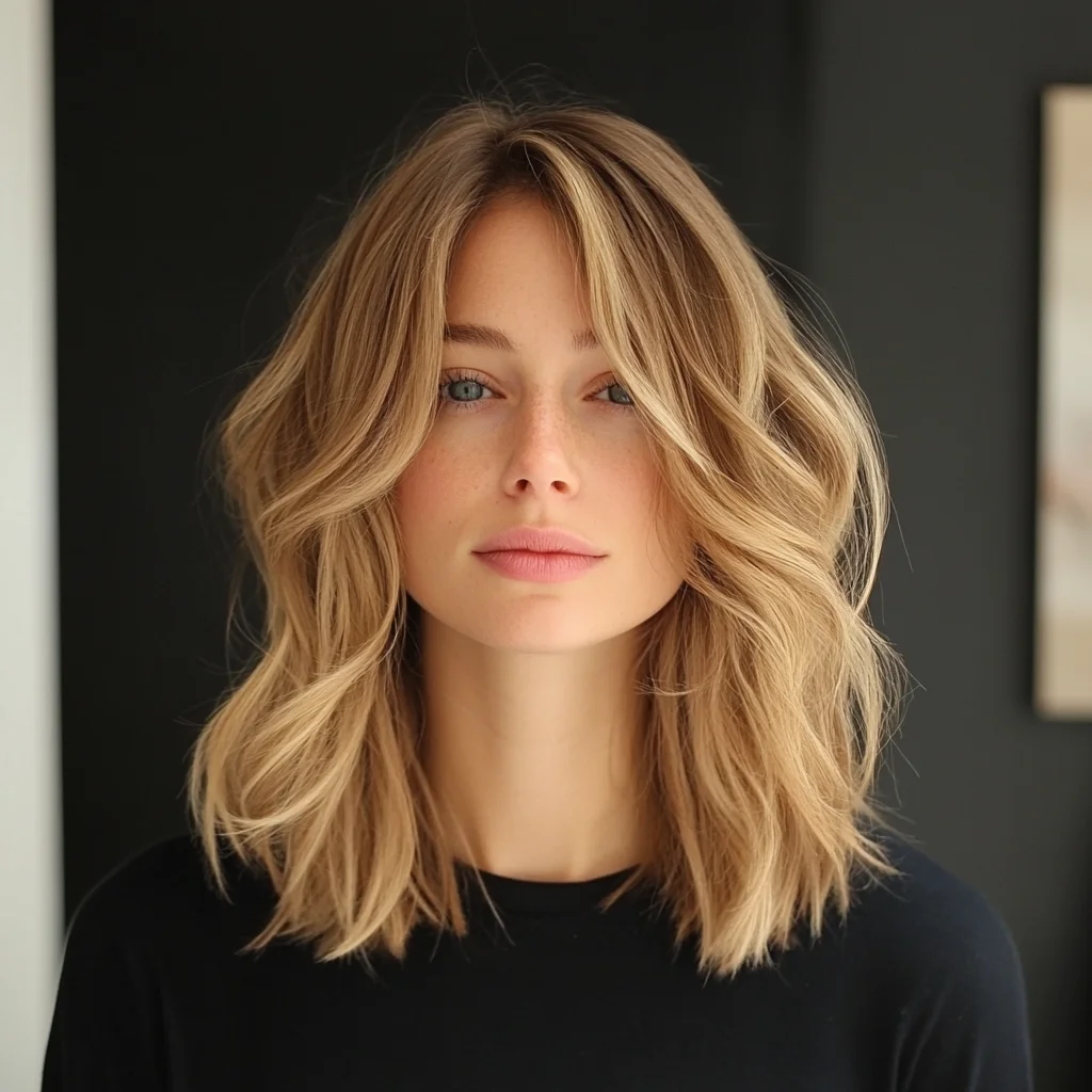 Effortlessly Chic: The Textured Lob for a Contemporary Vibe