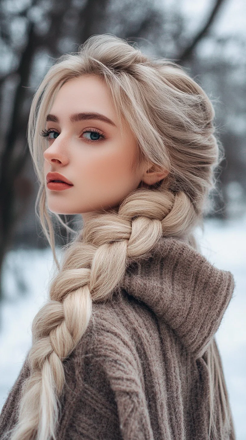 Effortlessly Chic: The Textured Side Braid for a Winter Wonderland Look