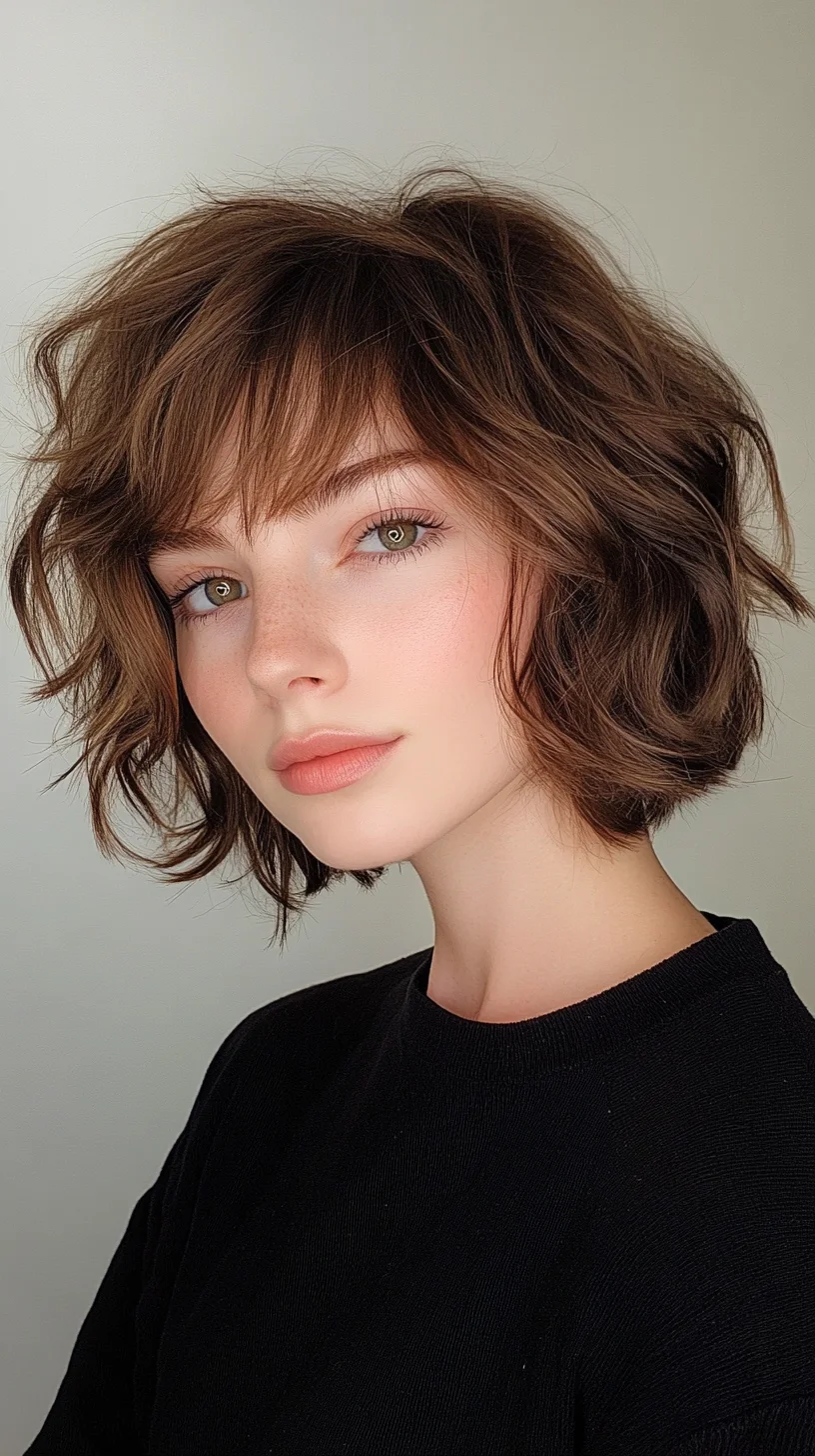 Effortlessly Chic: The Textured Wavy Bob for a Playful Yet Polished Look