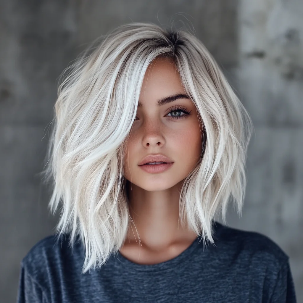 Effortlessly Chic: The Tousled Medium-Length Wavy Bob