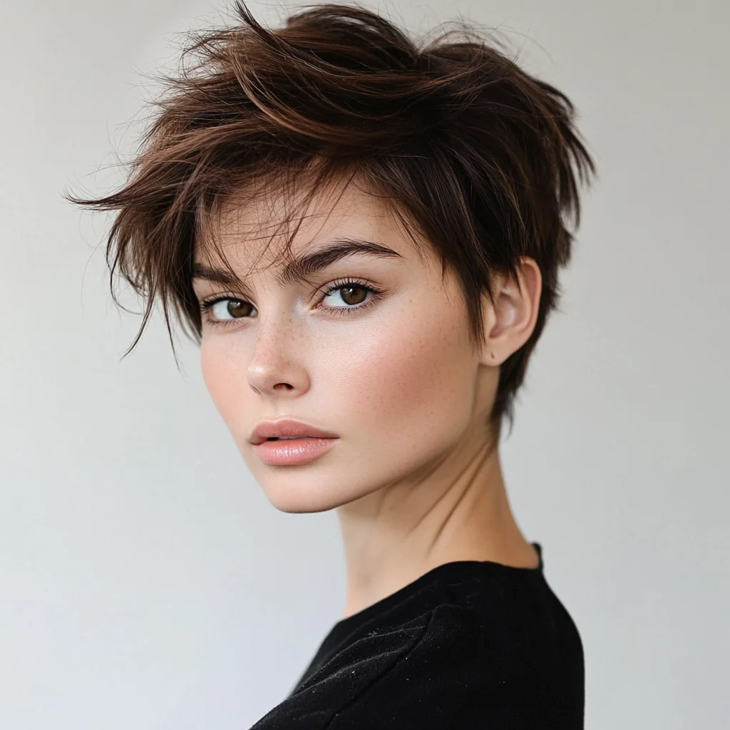 Effortlessly Chic: The Tousled Pixie Cut with Volume and Texture