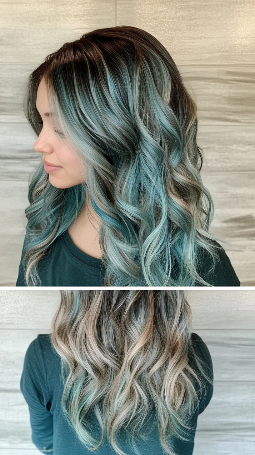 Effortlessly Chic Waves with Vibrant Ombre Highlights