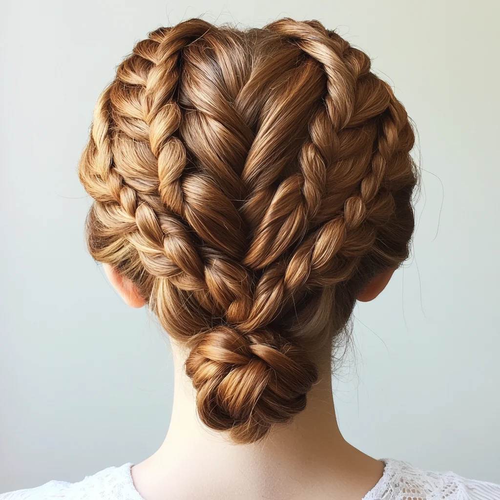 Effortlessly Elegant: Double Dutch Braids Meet a Stylish Bun