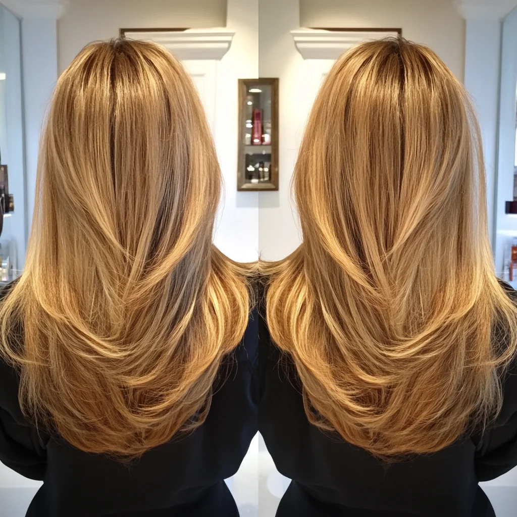 Effortlessly Elegant Long Layers with Radiant Highlights