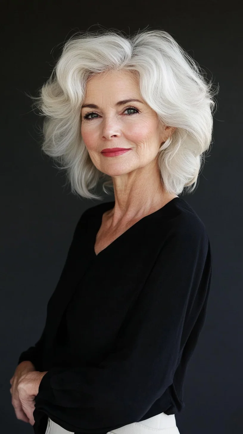 Effortlessly Elegant: The Voluminous Silver Bob Hairstyle