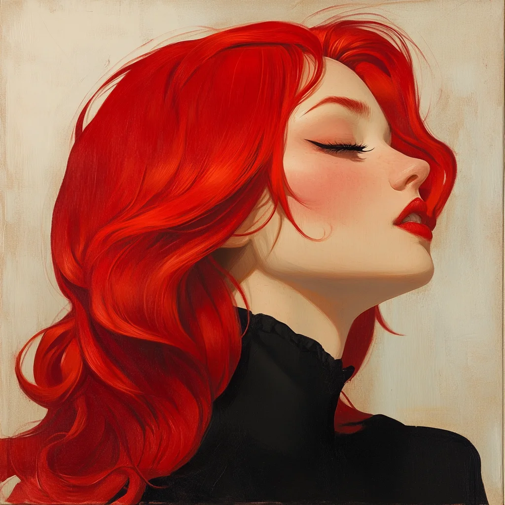 Effortlessly Elegant Waves: Embrace the Allure of Luscious Red Locks