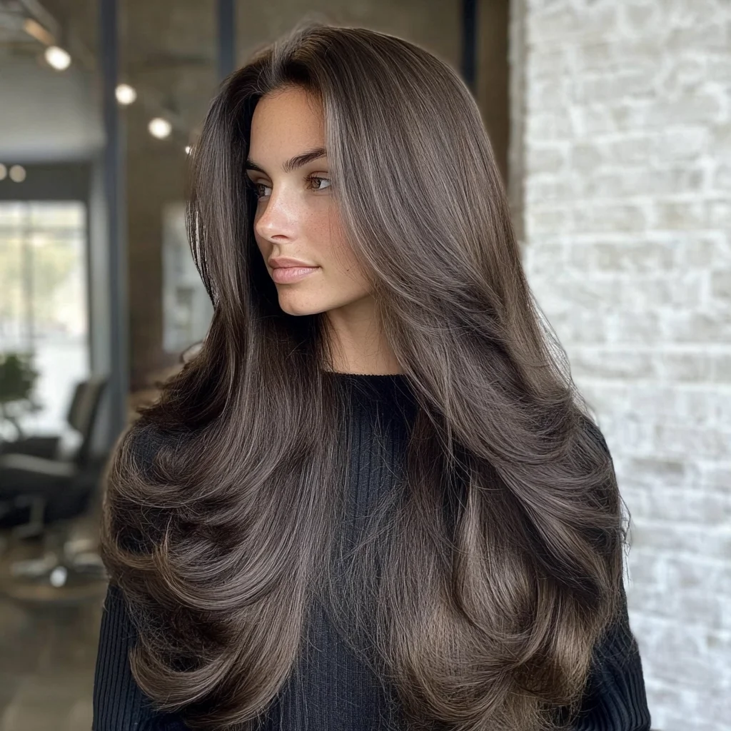 Effortlessly Glamorous Long Layers with Voluminous Waves