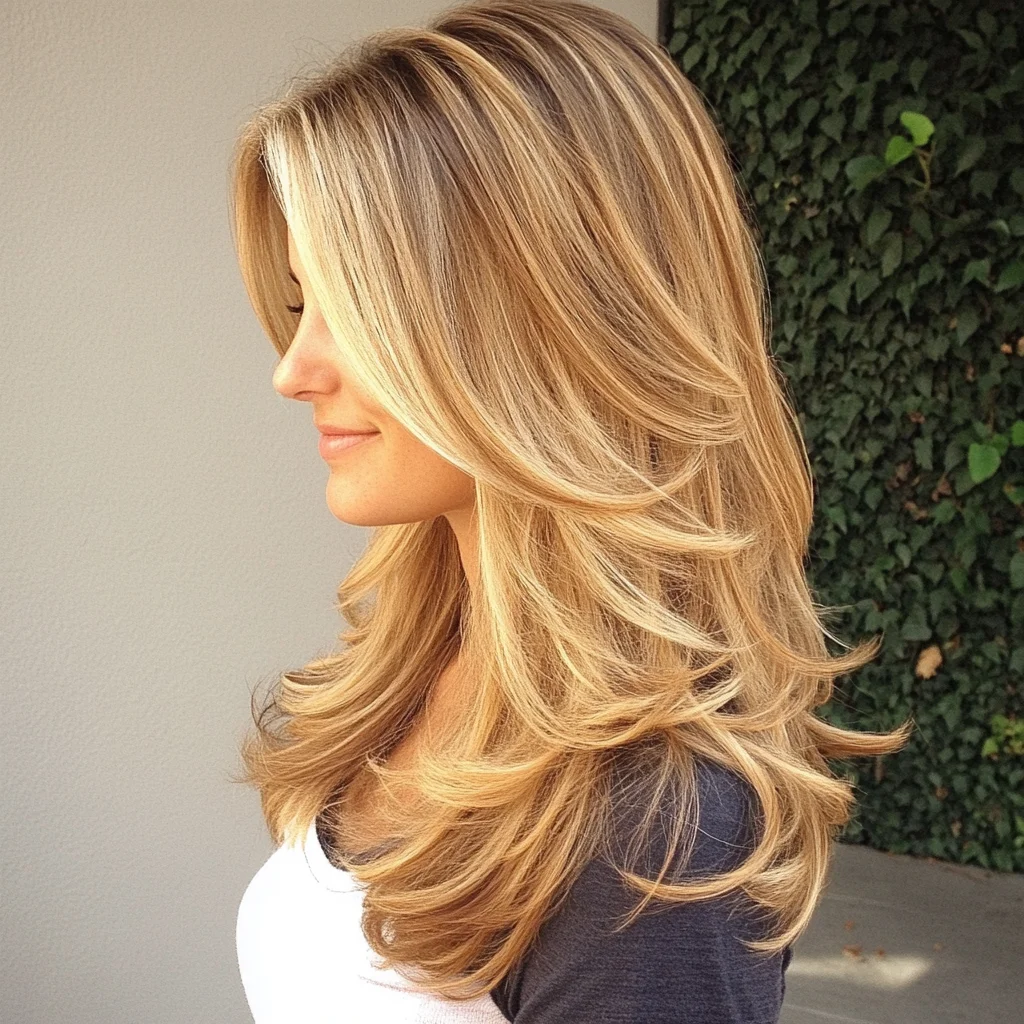 Effortlessly Glamorous: The Layered Long Blonde Hairstyle