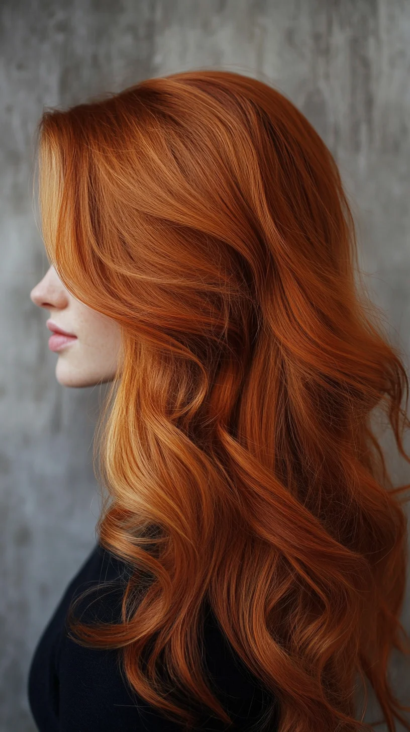 Effortlessly Luscious Waves with Radiant Copper Highlights