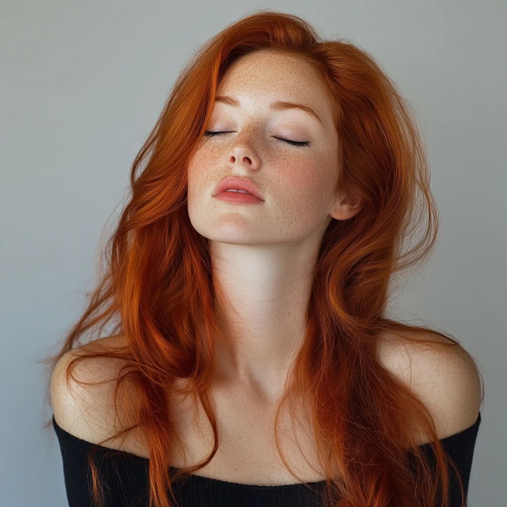 Effortlessly Voluminous Red Waves: The Perfect Blend of Elegance and Playfulness