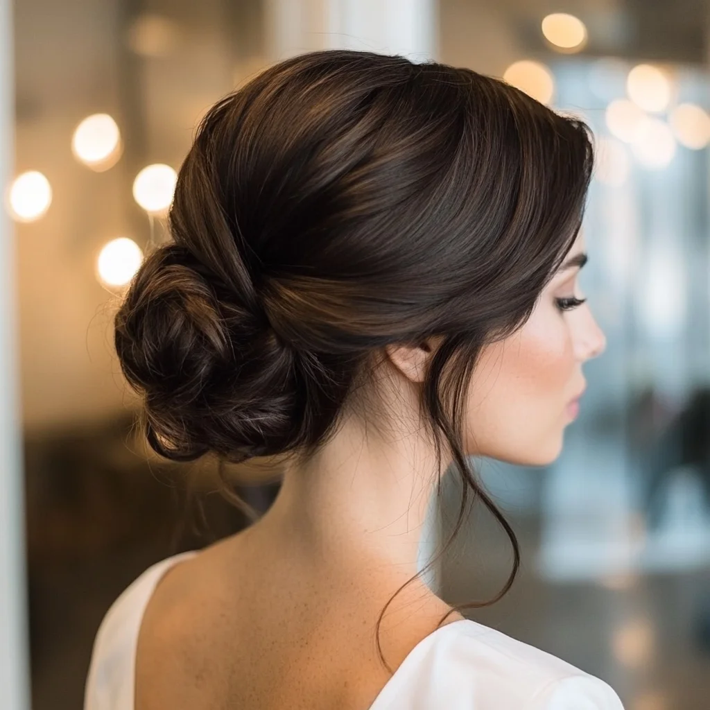 Elegant Low Bun with Effortless Soft Waves