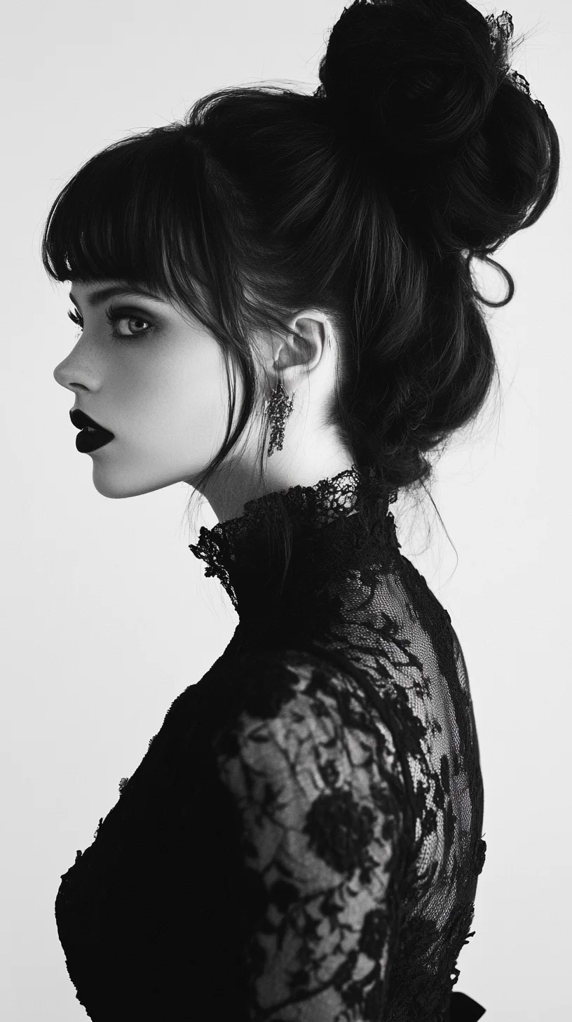 Elevate Your Elegance: The Timeless Bun with Face-Framing Bangs