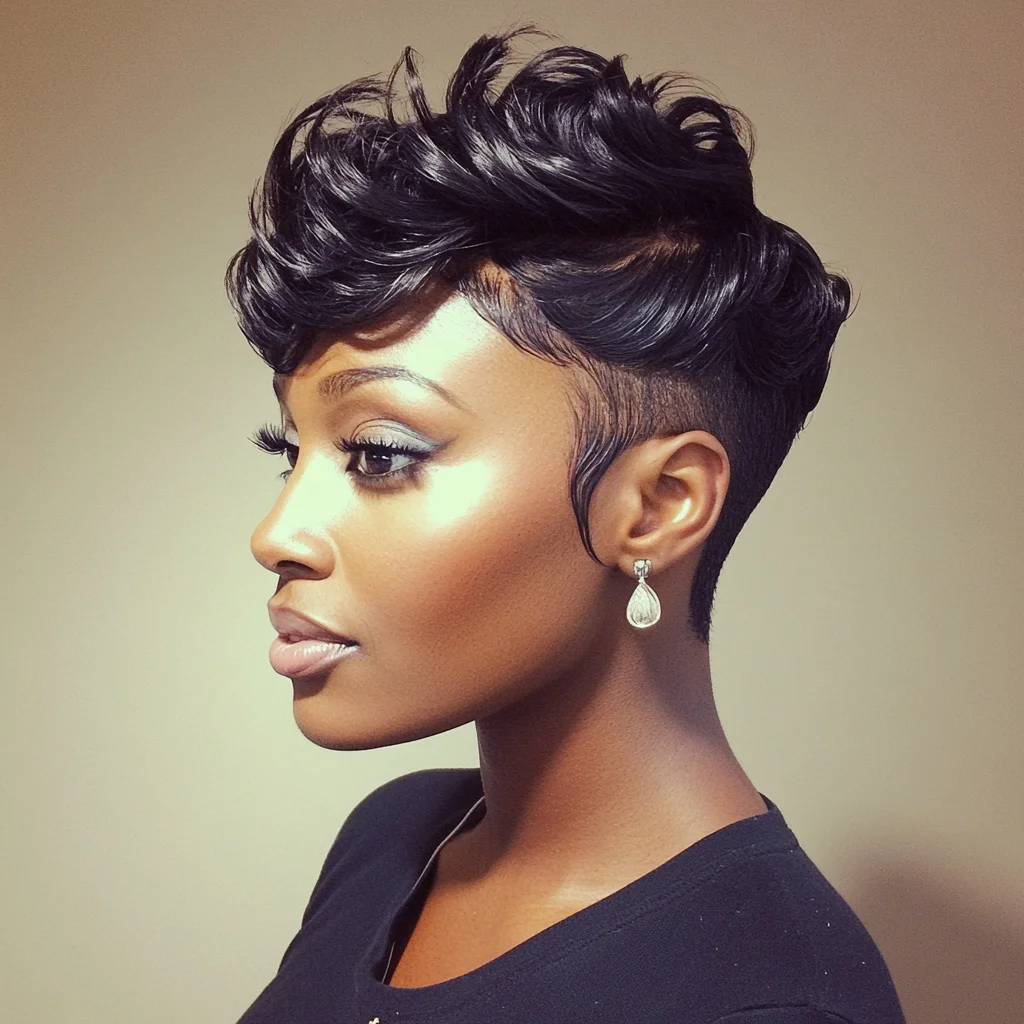 Elevate Your Look: Chic Short Pixie with Edgy Waves