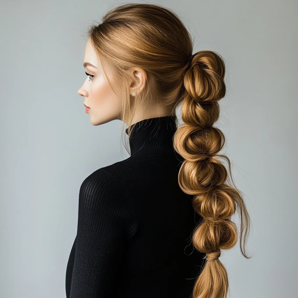 Elevate Your Look with a Chic Bubble Ponytail for Effortless Elegance