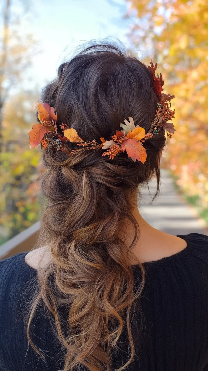 Embrace Autumn Elegance with a Romantic Floral Braid