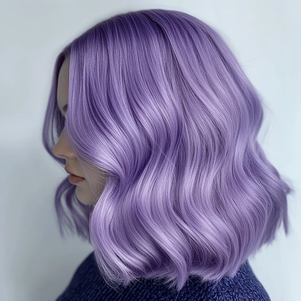 Embrace Elegance with Lavender Waves: A Dreamy Hairstyle for Every Occasion