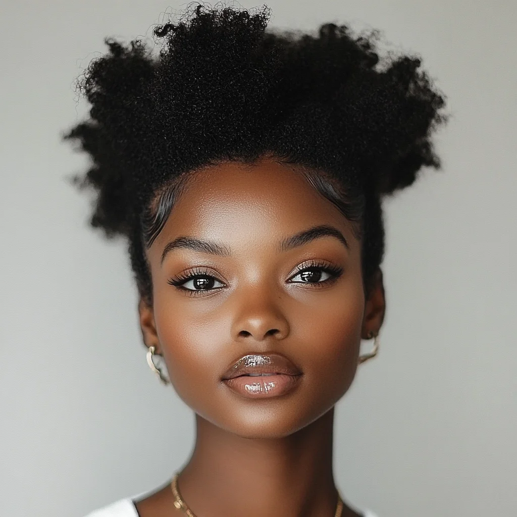 Embrace Natural Texture: The Effortless Charm of the Fuzzy Puff Hairstyle