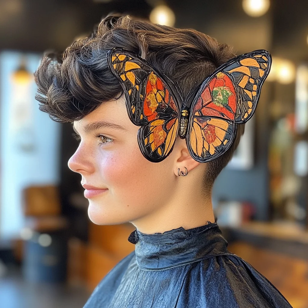 Embrace Playfulness with Chic Short Waves and Bold Butterfly Accessories