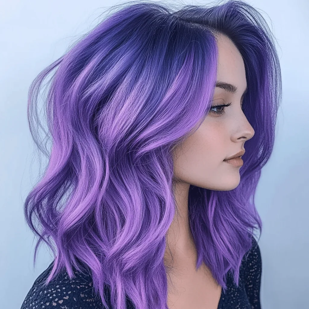 Embrace the Bold: Vibrant Purple Waves for a Striking Look