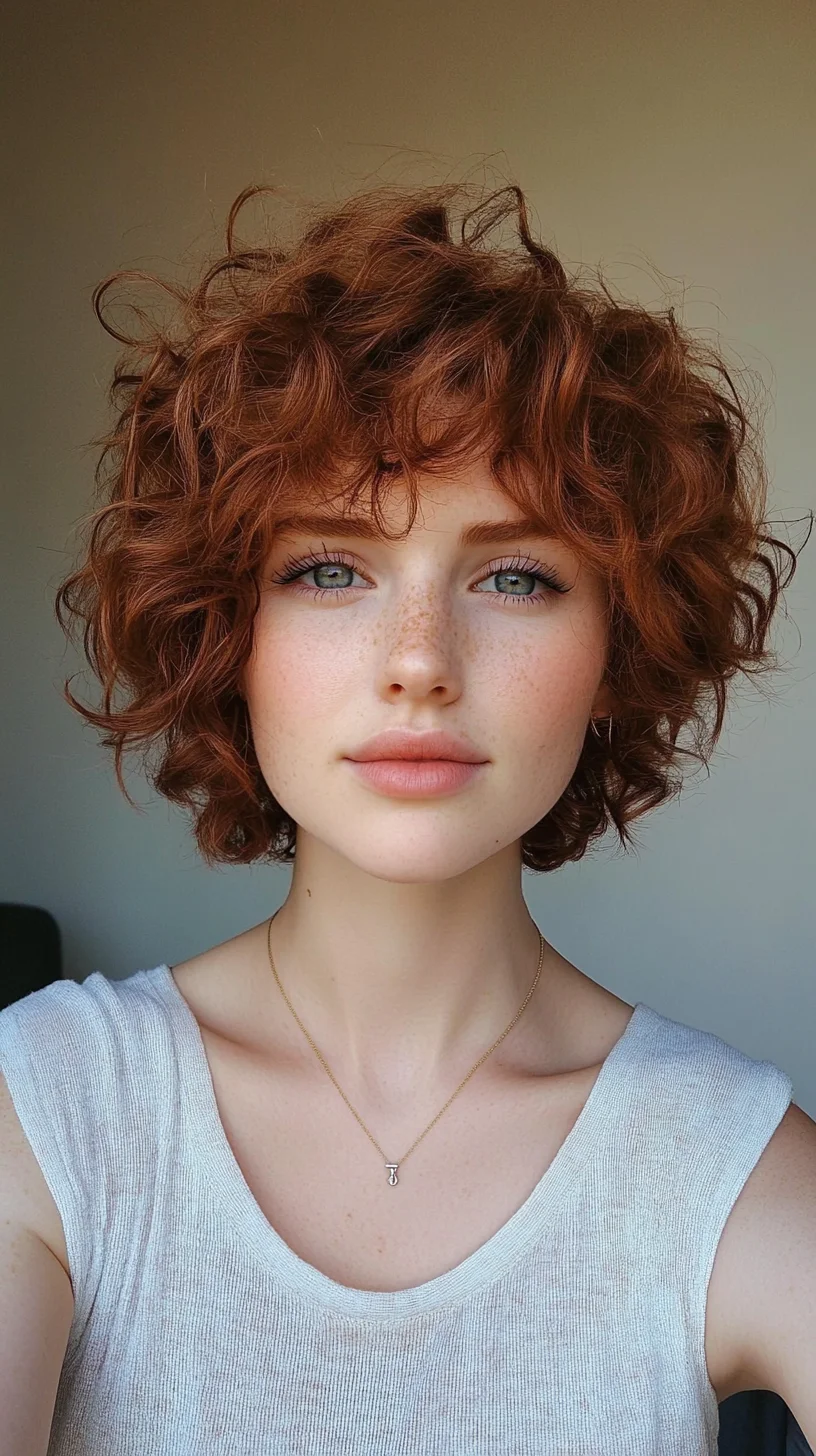 Embrace the Charm of Effortless, Playful Curls with a Chic Short Hairstyle