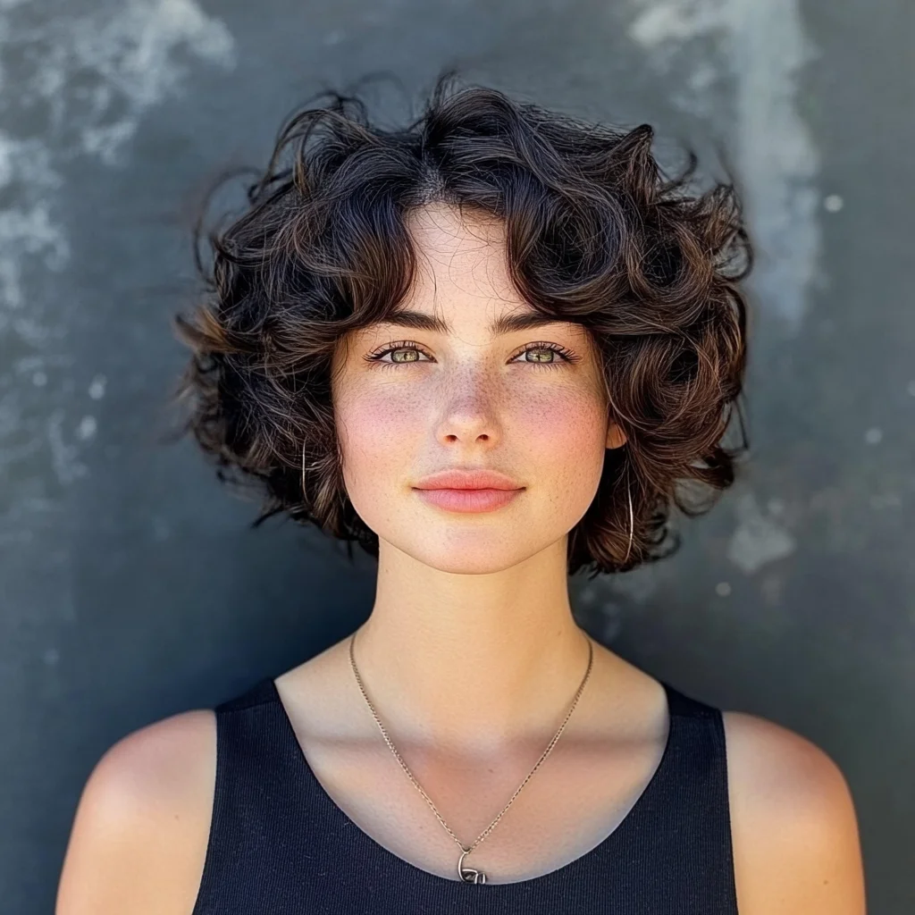 Embrace the Chic Effortlessness of Bouncy Curly Bob Hair!