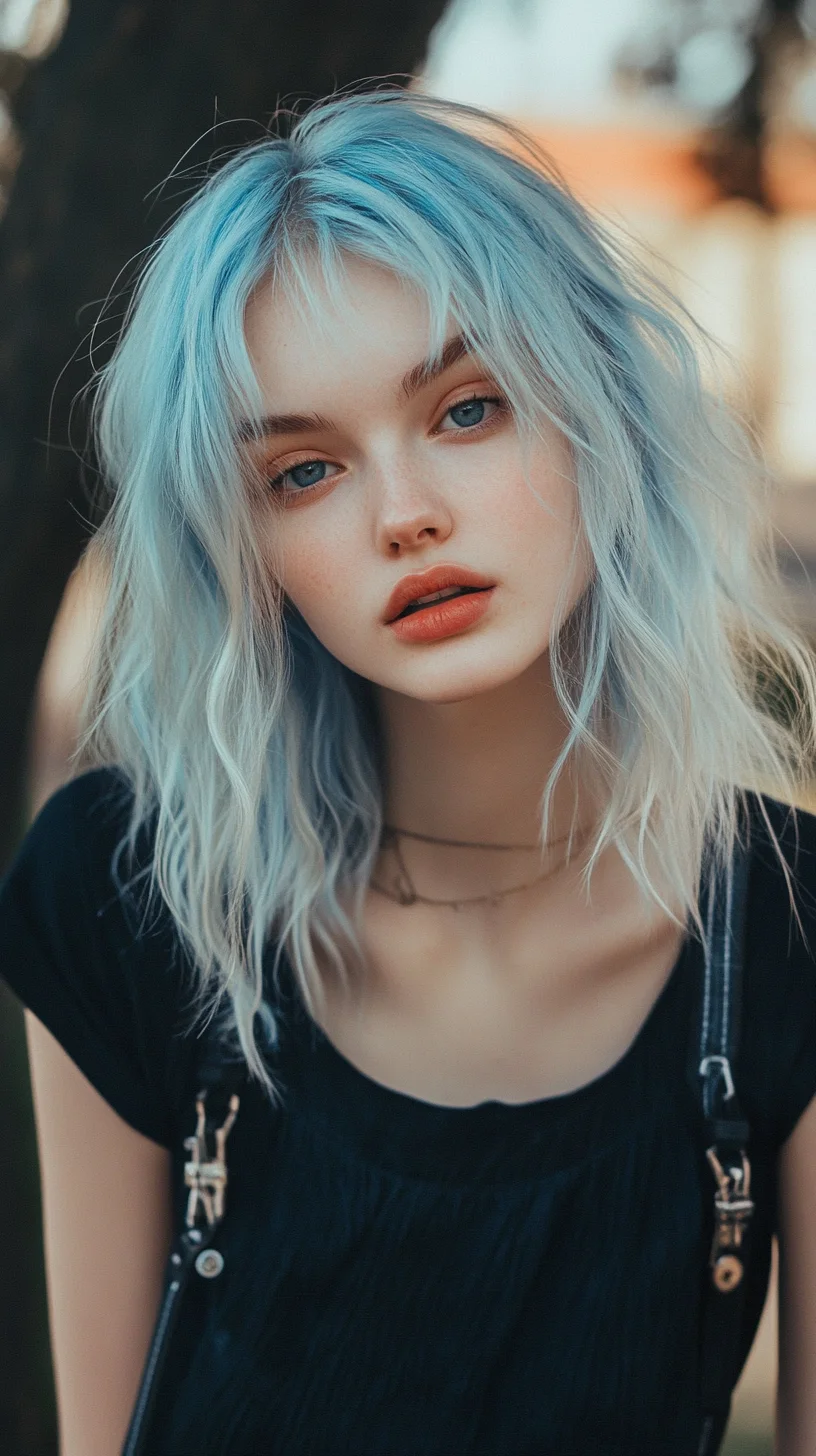 Embrace the Chill: Effortless Beach Waves with a Cool Ice Blue Hue