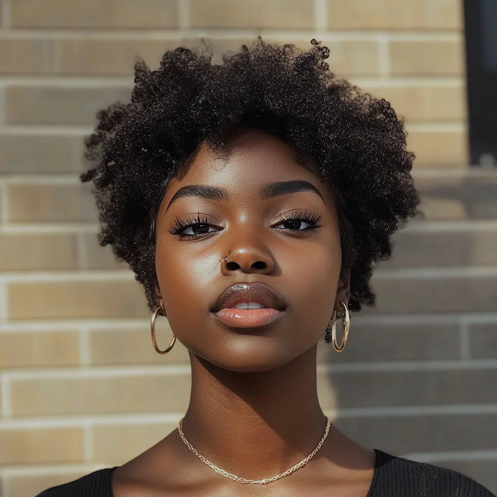 Embrace the Crown: Effortlessly Chic Short Curly Hairstyle for Fabulous Texture