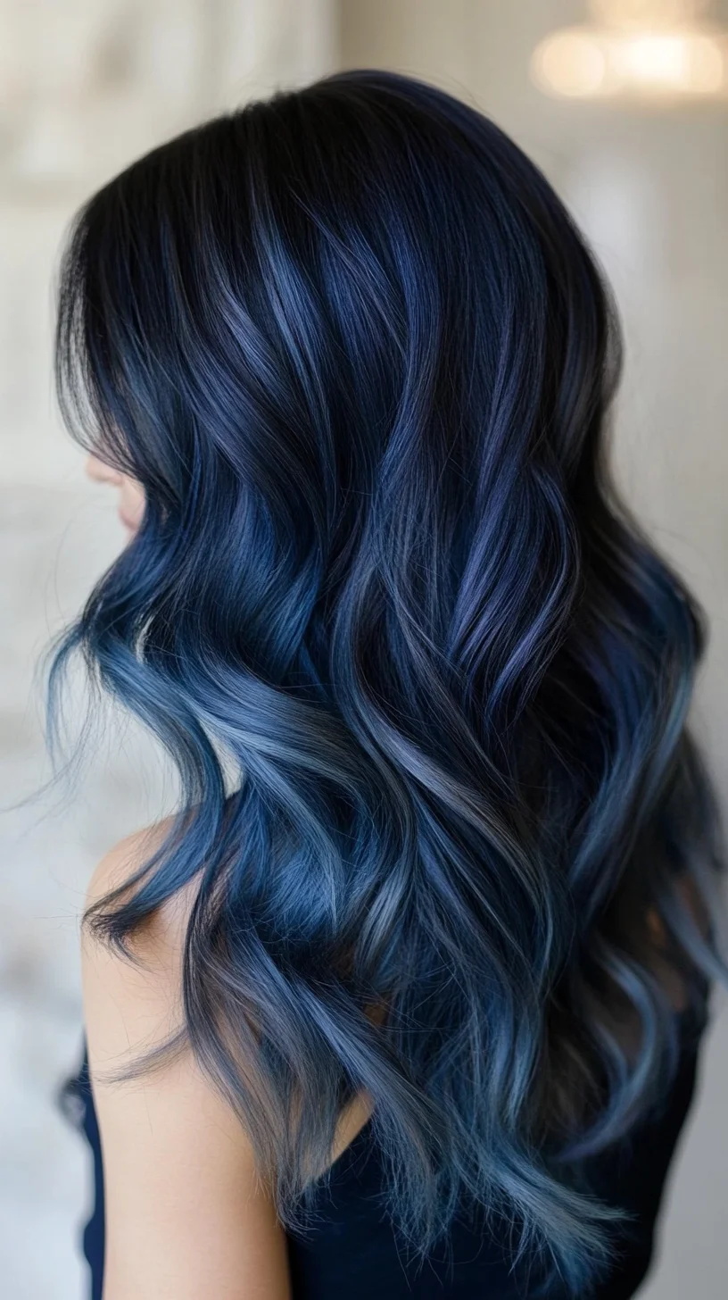 Embrace the Depths: Stunning Oceanic Waves with Bold Blue Ombre