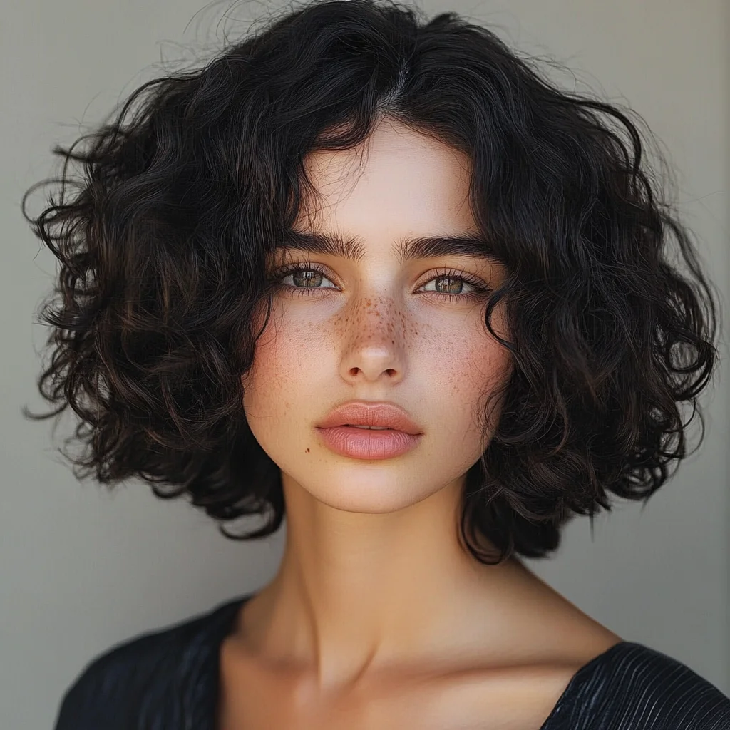 Embrace the Effortless Charm of Playful Curly Bobs