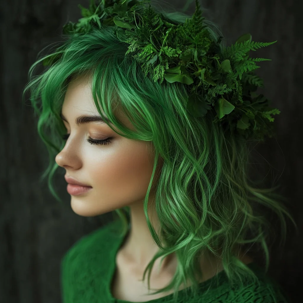 Embrace the Enchanting Vibe of Lush Green Waves with Botanical Accents