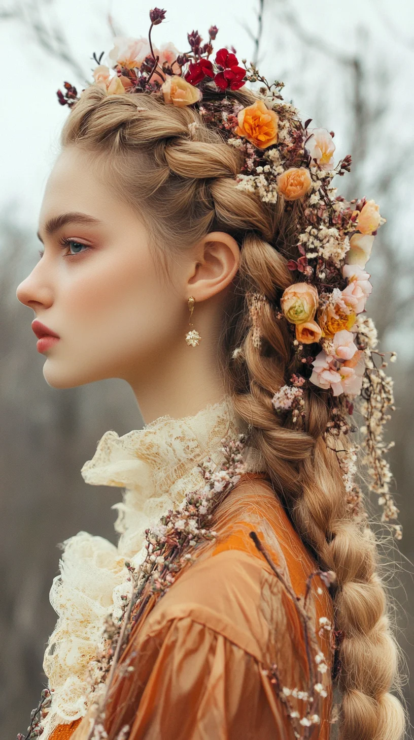 Embrace the Enchantment of Floral Braids: A Romantic Hairstyle for All Occasions