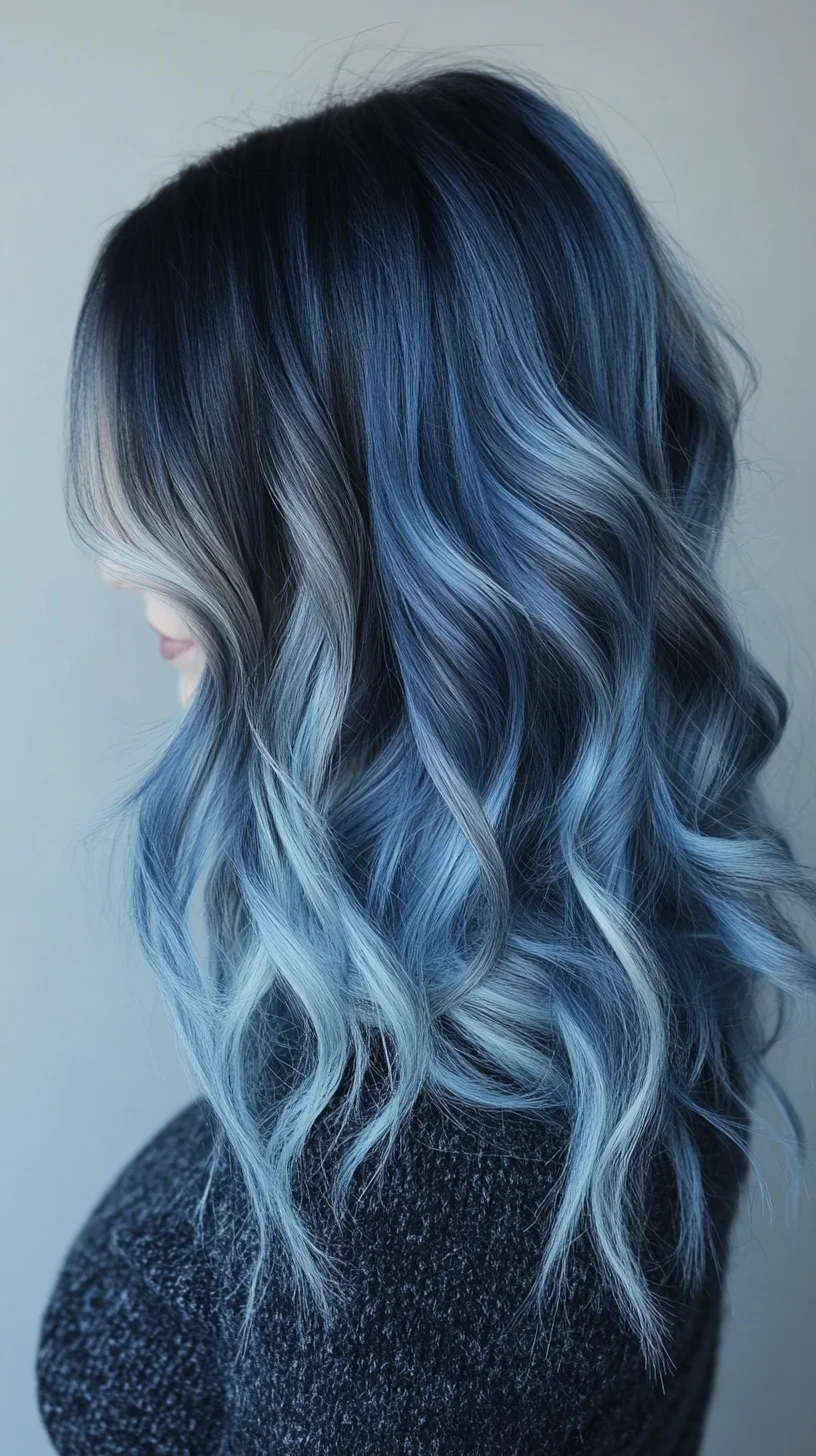 Embrace the Icy Waves: A Stunning Blue Ombre Style for Bold Beauties